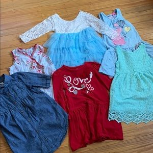 3T-4T dresses bundle lot lace floral denim cotton